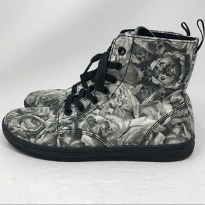 Dr. Martens Hackney floral skull lace up boots.